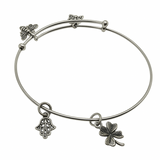 Charm Sterling Silver Expandable Bangle