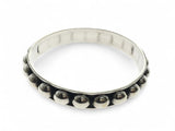 Ball Studded Cast Sterling Silver Bangle