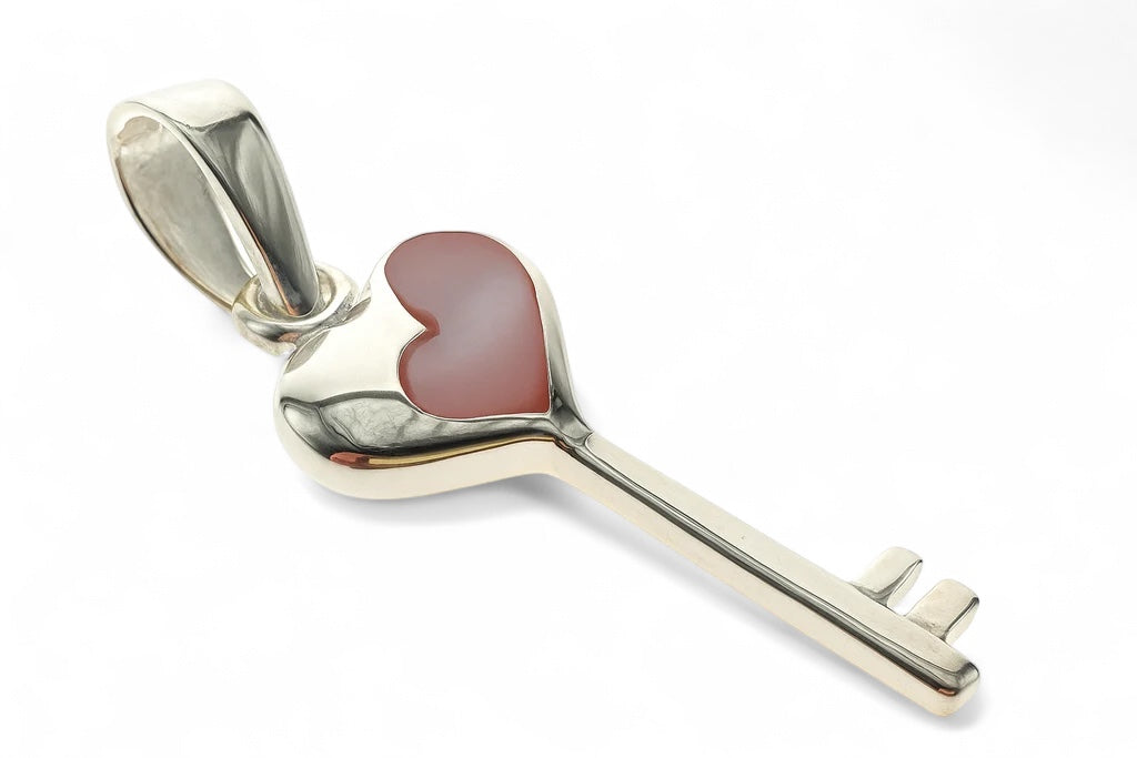 Mother of Pearl Key Sterling Silver Charm/Pendant