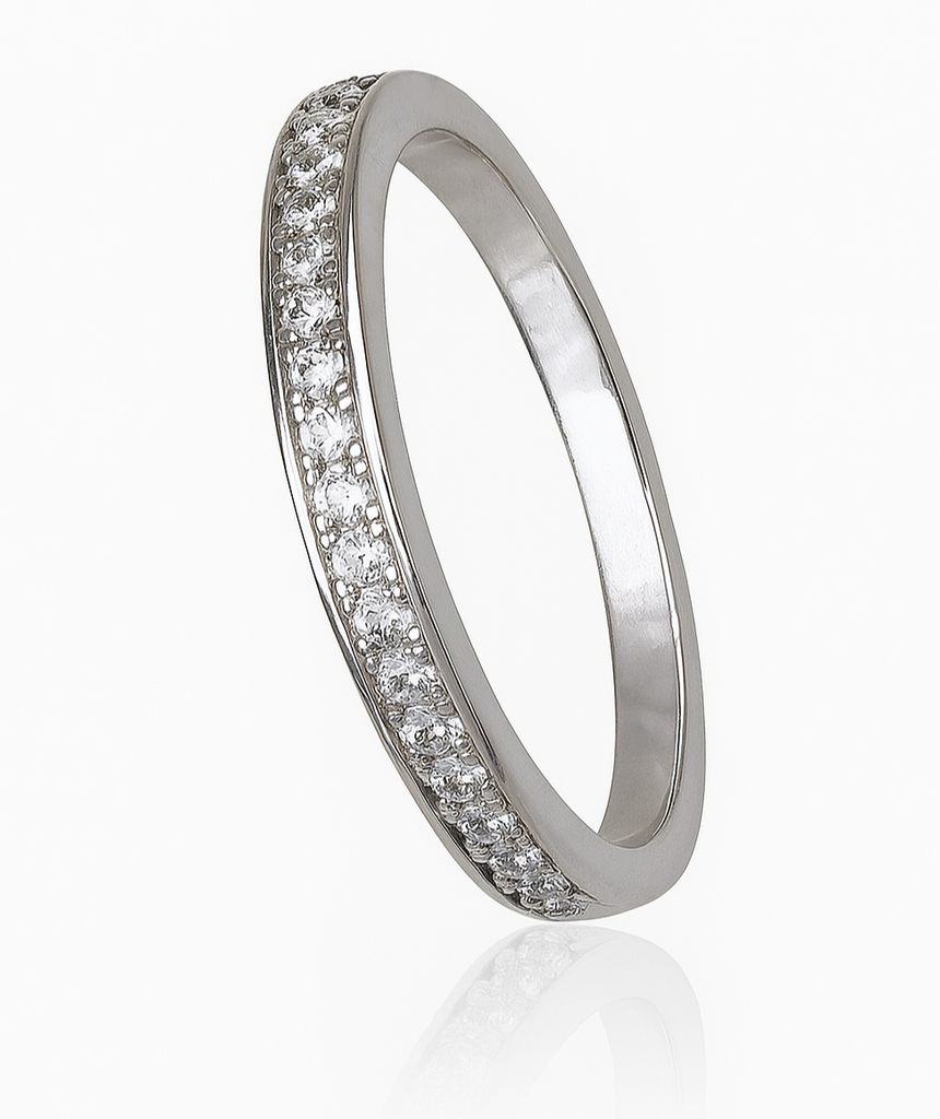 Cubic Zirconia Sterling Silver Band