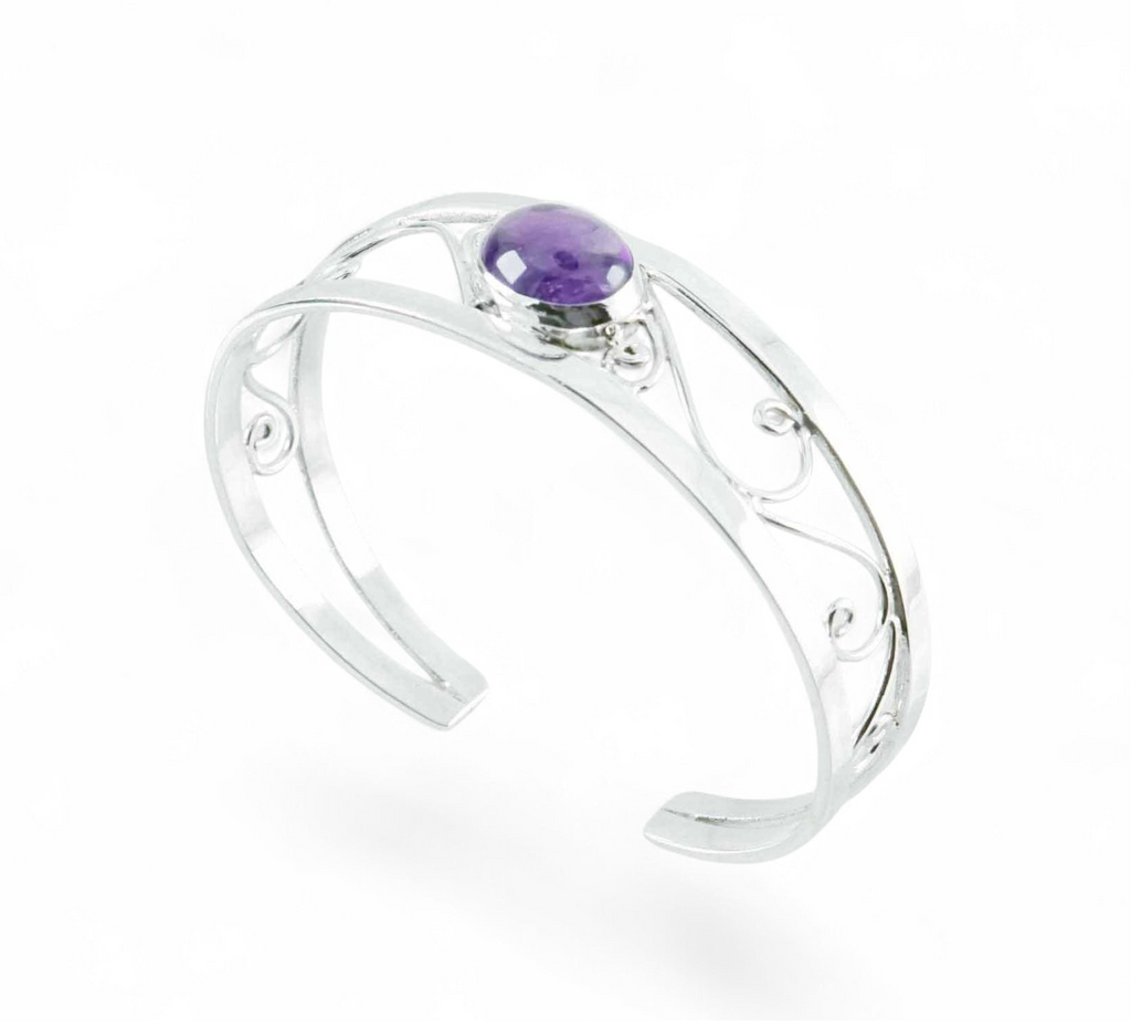 Amethyst Sterling Silver Cuff