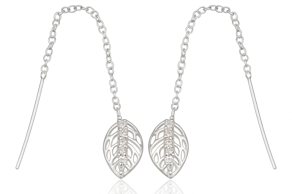 Acorn Cubic Zirconia Sterling Silver Earrings