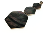 Shell Iridescent Hexagon Sterling Silver Pendant