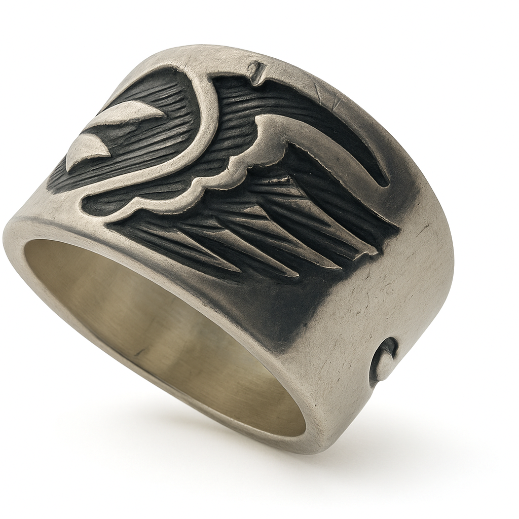 Tapered Bear Claw Sterling Silver Ring