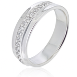 Crystal 5mm Sterling Silver Band