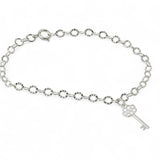 Sparkly .925 Sterling Silver Chain with Key Charm