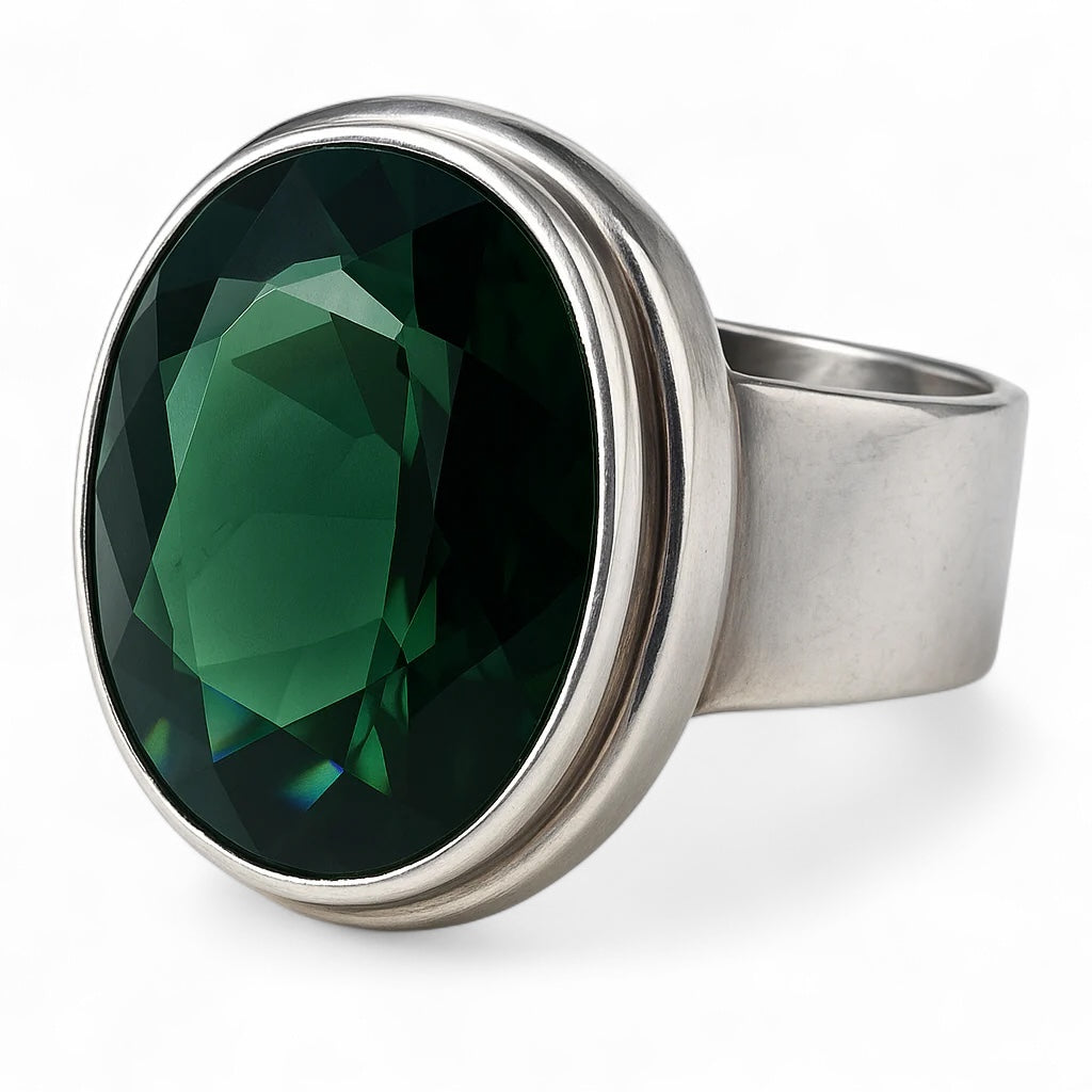 Green Quartz .925 Sterling Silver Ring