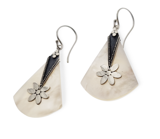 Mother of Pearl and .925 Sterling Silver Earrings