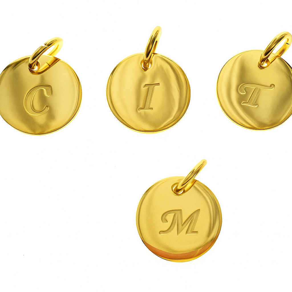 Gold plated sterling silver 10mm initals A-Z (choose 1)