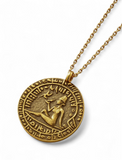 Gold Plated Eygptian Coin Sterling Silver Necklace