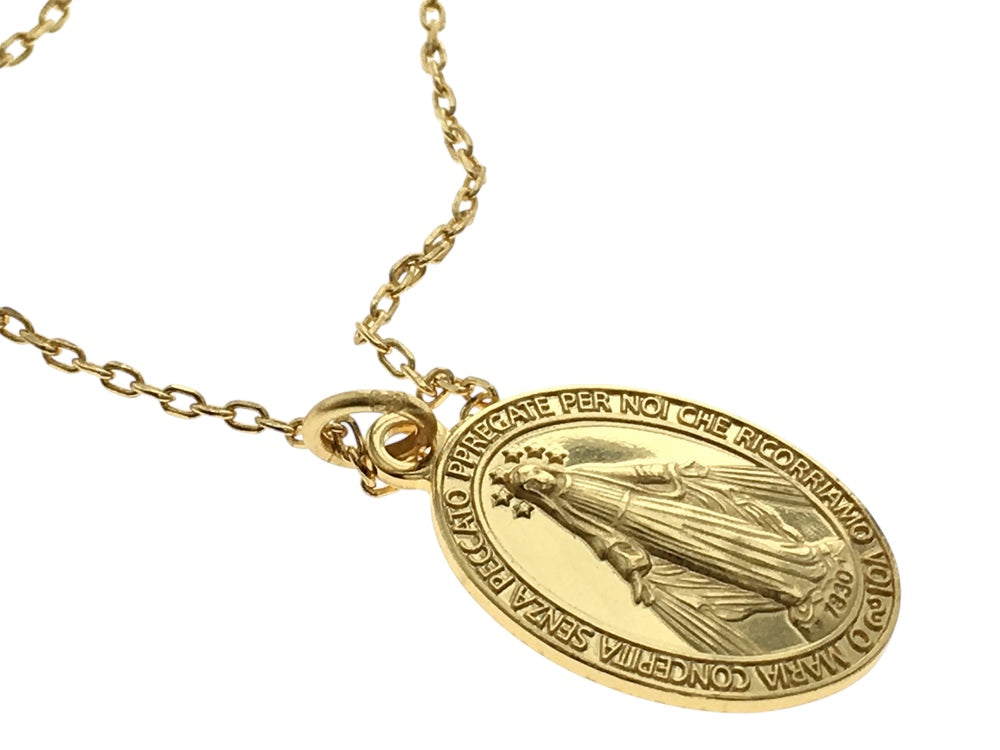 Coin 18K Gold Plated 925 Sterling Silver Virgin Mary Pendant