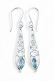 Blue Topaz and Sterling Silver Drop Earrings