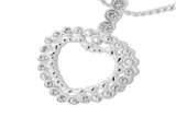 Cubic Zirconia Studded Heart .925 Sterling Silver Pendant