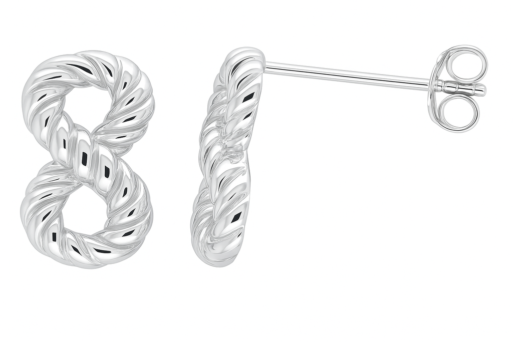 Infinity Sterling Silver Stud Earrings