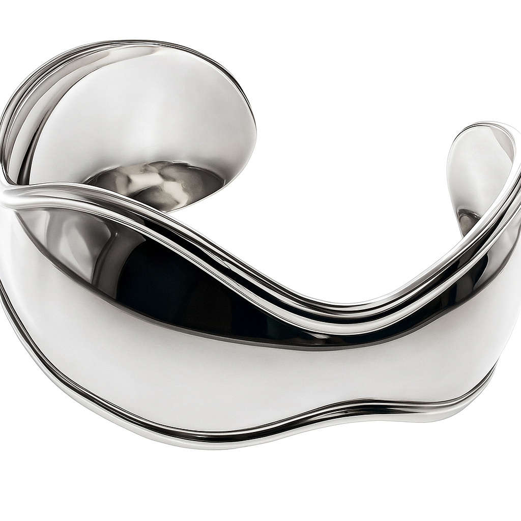 Swirly 27mm Sterling Silver Cuff