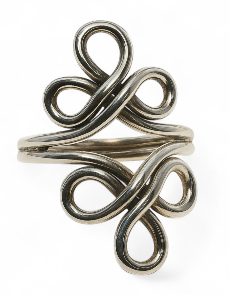 Wire Flower Sterling Silver Ring