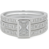 Cubic Zirconia Stacking 925 Sterling Silver Ring