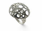 Circled Top Mushroom Sterling Silver Ring