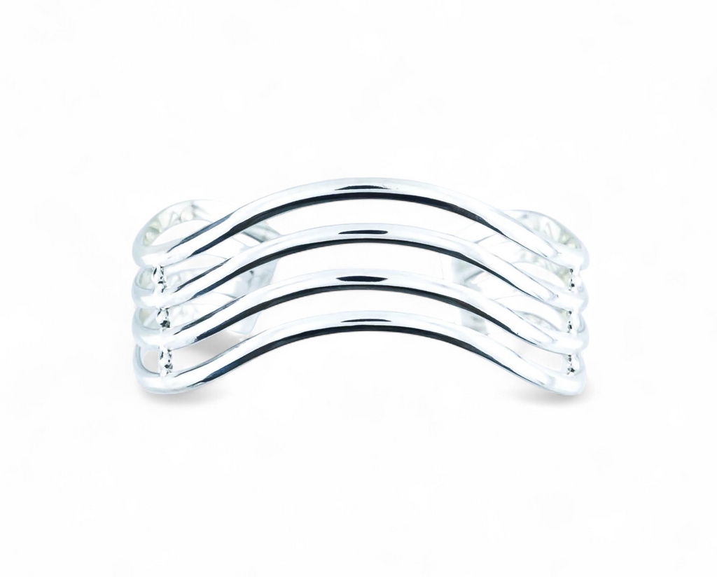 Plain Spring Sterling Silver Cuff
