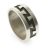 Oxidised Puzzle Sterling Silver Band