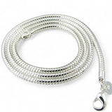 Chain Sterling Silver Plated Snake 4.0mm Necklace (20")