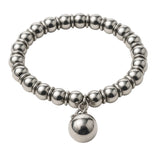 Ball 8mm Bracelet with Ball Charm Sterling Silver expandable