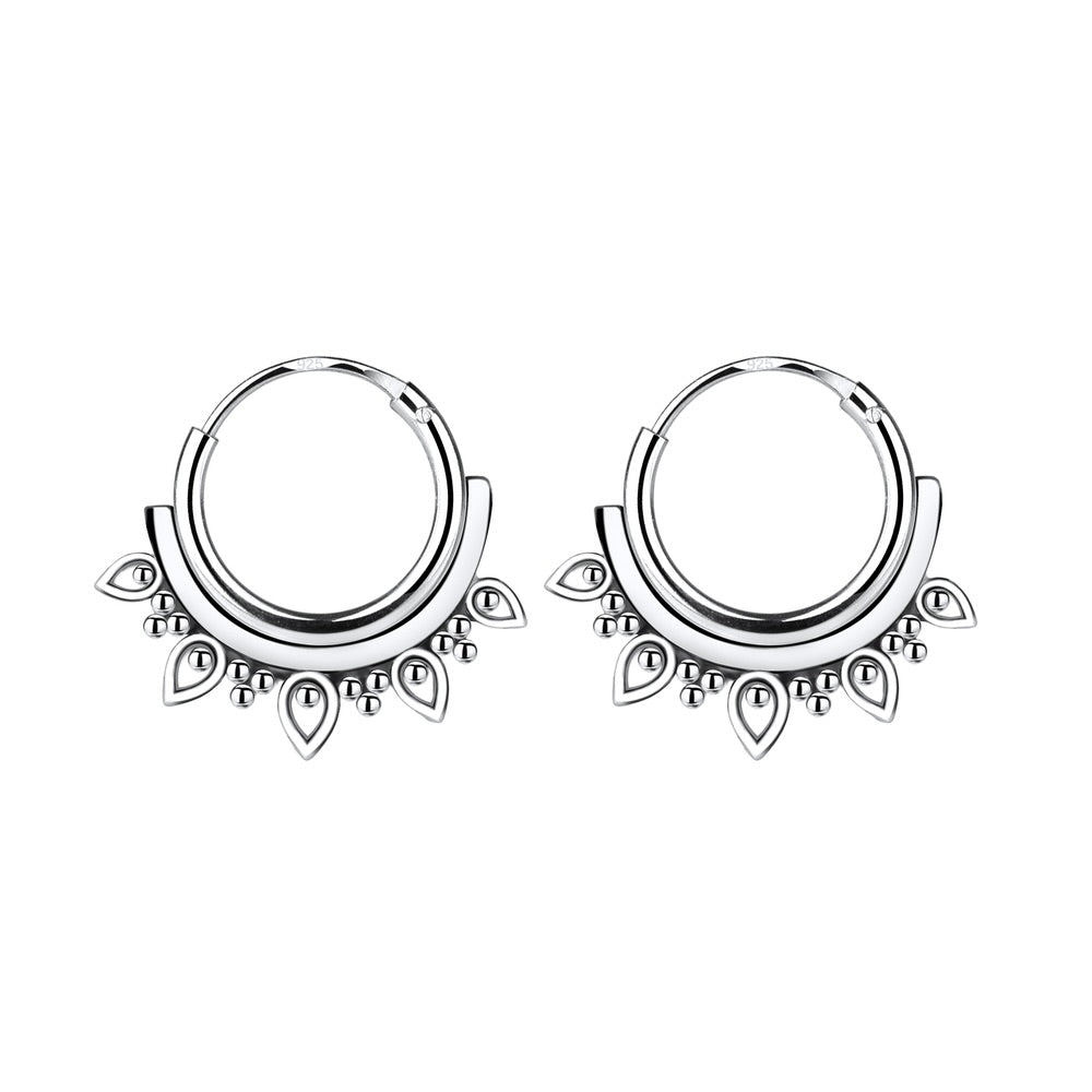 Silver 10mm Bali Hoops