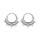 Silver 10mm Bali Hoops
