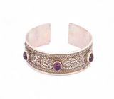 Amethyst Balinese Sterling Silver Cuff