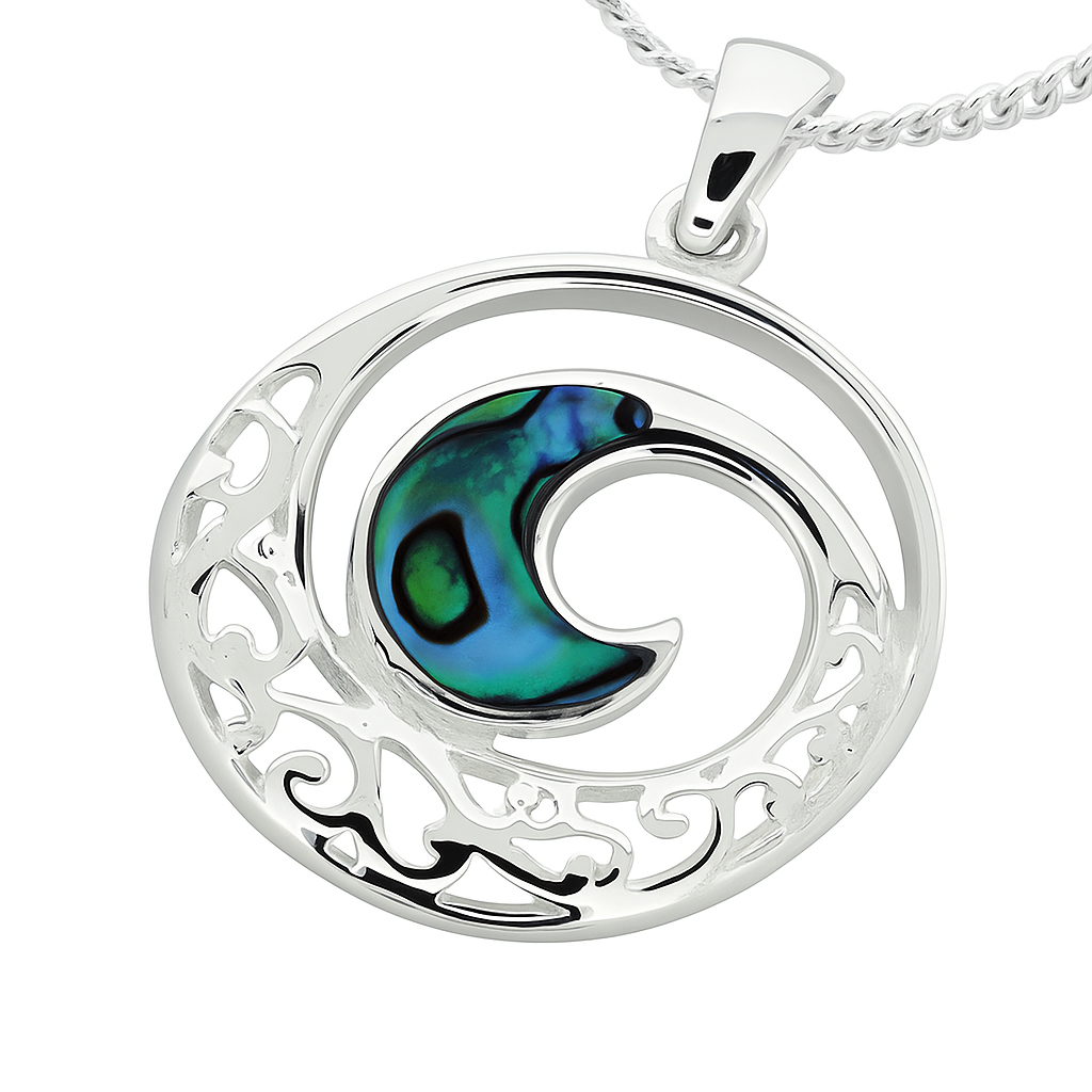 Koru Paua .925 Sterling Silver Pendant