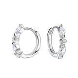 Silver Cubic Zirconia Huggie Earring