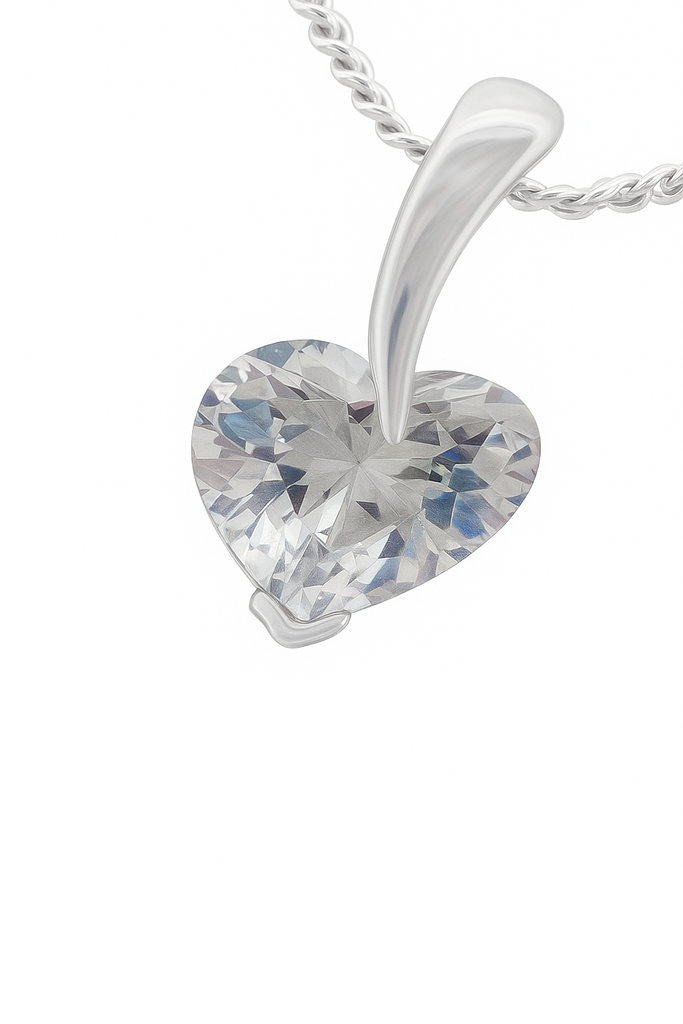 Heart Cubic Zirconia .925 sterling Silver Pendant