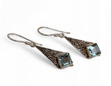 Blue Topaz .925 Genuine Silver Earrings