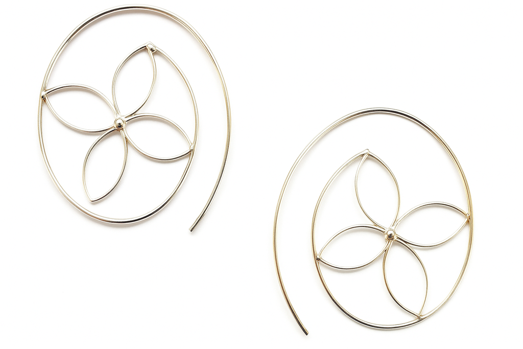 Flower Spiral Sterling Silver Earring