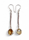 Citrine Balinese Drop Sterling Silver Earrings