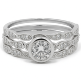 Cubic Zirconia Stacking .925 Sterling Silver Ring