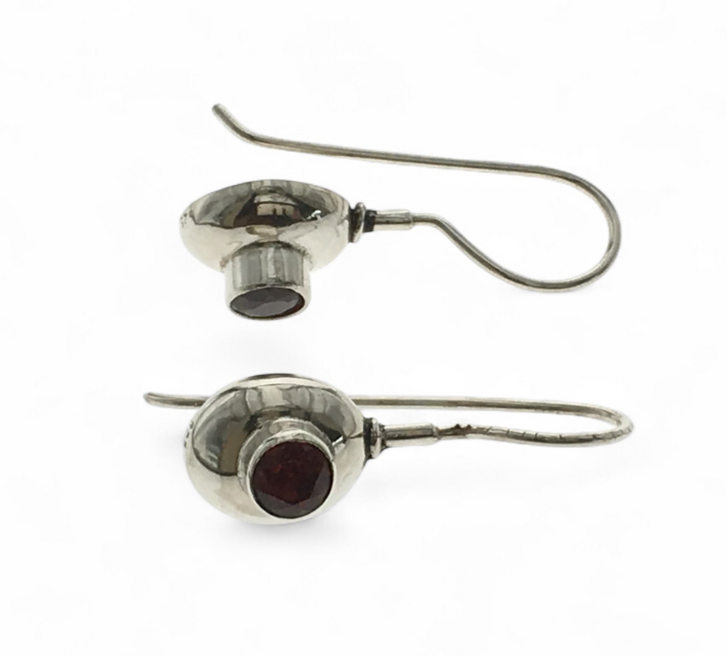 Garnet Sterling Silver Drop Earrings