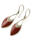 Red Coral .925 Sterling Silver Drop Earrings