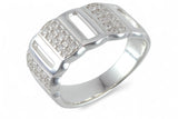 Cubic Zirconia Fence Sterling Silver Band