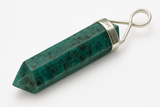 Crystal African Turquoise Double Terminated .925 Sterling Silver Pendant