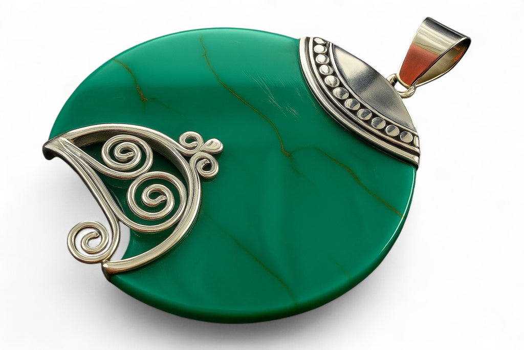 Turquoise Resin Koru .925 Sterling Silver Pendant