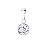 Silver 7mm Round Cubic Zirconia Pendant