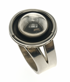 Mirror Framed Ball Sterling Silver Ring