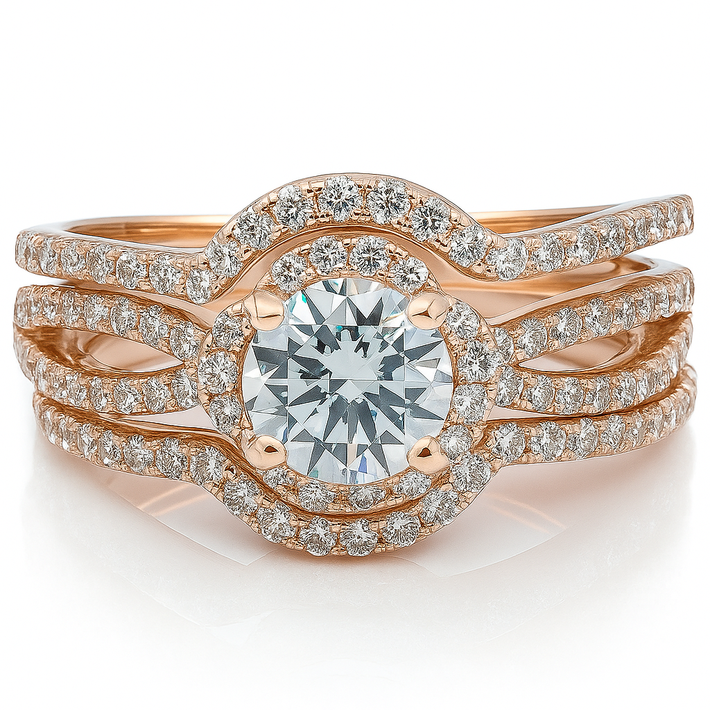 Rose Gold Plated Cubic Zirconia Multi Stacking .925 Sterling silver Ring