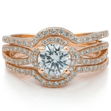 Rose Gold Plated Cubic Zirconia Multi Stacking .925 Sterling silver Ring