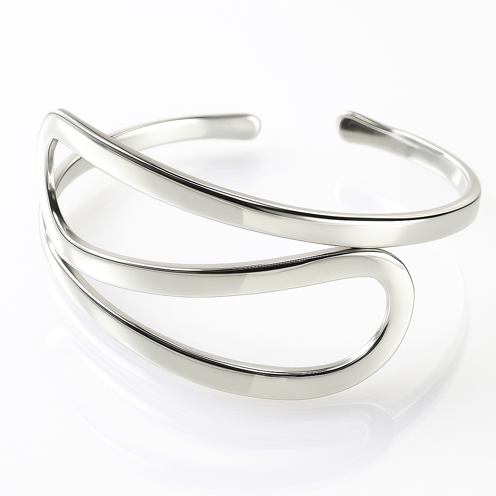 Swirl .925 Sterling Silver Front Cuff