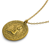 Gold Plated Eygptian Coin Sterling Silver Necklace