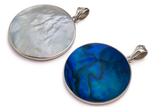 Paua Dyed Blue Mother of Pearl Double Sided Pendant