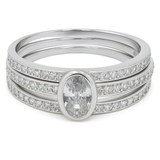 Cubic Zirconia Stacking .925 Sterling Silver Ring