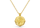 Coin 18K Gold Plated 925 Sterling Silver Pendant